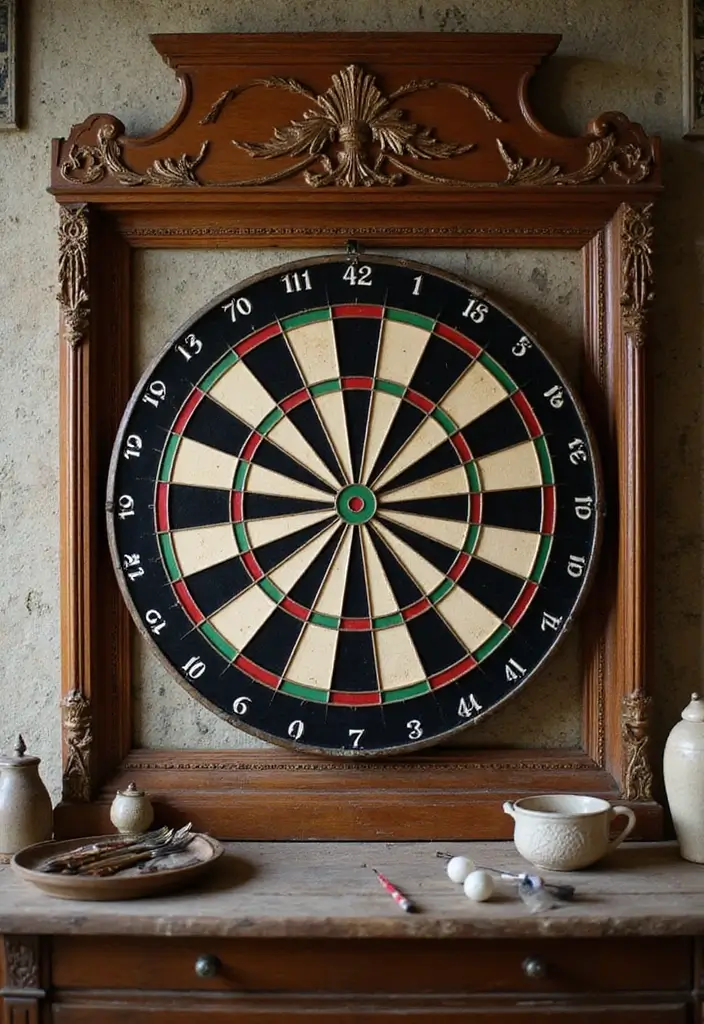 25+ Dart Board Wall Ideas That Protect and Look Cool 8 25+ Dart Board Wall Ideas That Protect and Look Cool - 2. Vintage Framed Dartboards