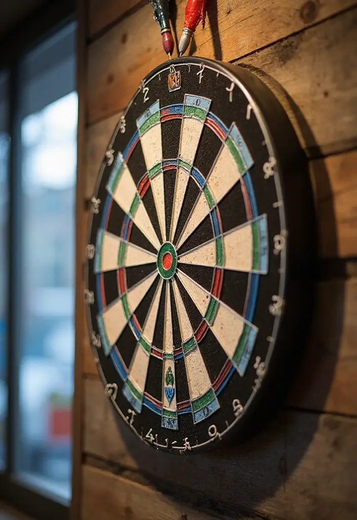 25+ Dart Board Wall Ideas That Protect and Look Cool 136 25+ Dart Board Wall Ideas That Protect and Look Cool - 21. Custom Dartboard Design