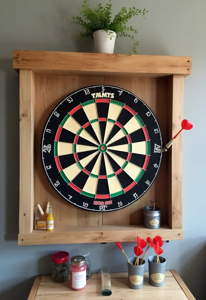 25+ Dart Board Wall Ideas That Protect and Look Cool 149 25+ Dart Board Wall Ideas That Protect and Look Cool - 24. DIY Dartboard Surround