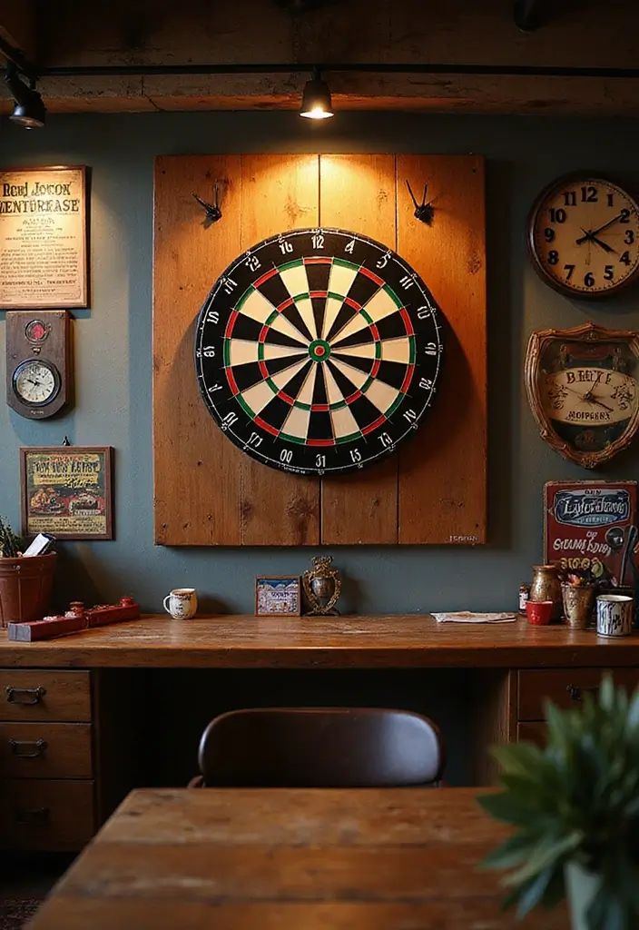 25+ Dart Board Wall Ideas That Protect and Look Cool 22 25+ Dart Board Wall Ideas That Protect and Look Cool - 4. Themed Decor