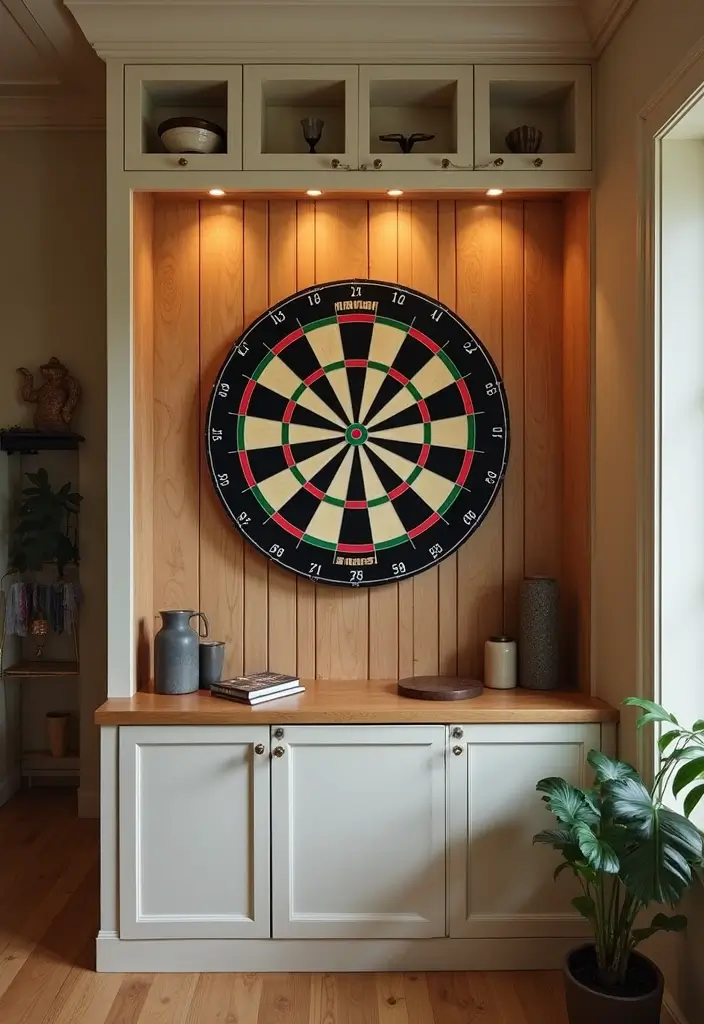 25+ Dart Board Wall Ideas That Protect and Look Cool 44 25+ Dart Board Wall Ideas That Protect and Look Cool - 7. Creative Dart Board Displays