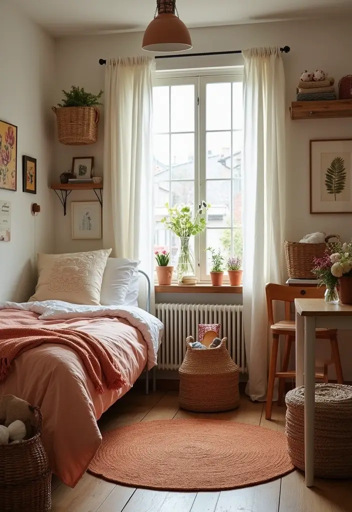 25+ Dorm Room Storage Ideas for College Students on a Budget - 8. Decorative Baskets