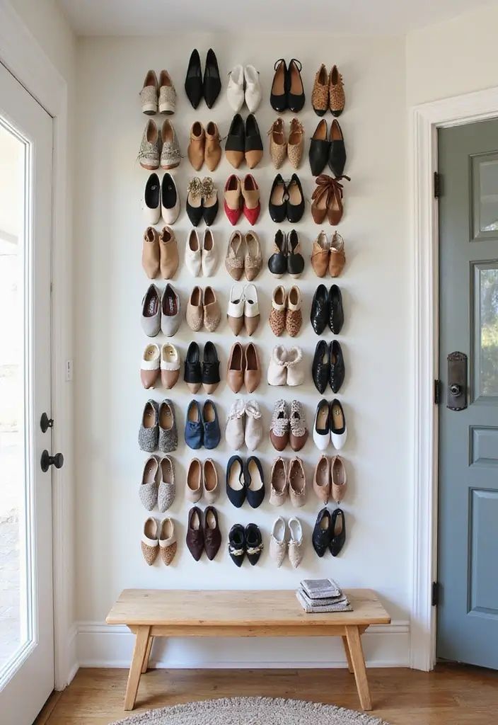 25+ Entryway Shoe Storage Ideas to Keep Things Tidy - 13. Magnetic Shoe Holders