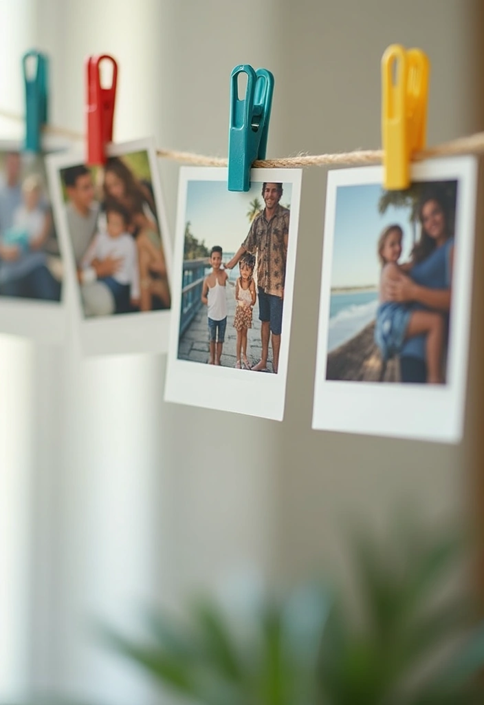 25+ Family Picture Wall Ideas That Tell Your Story - 17. Polaroid Style Display