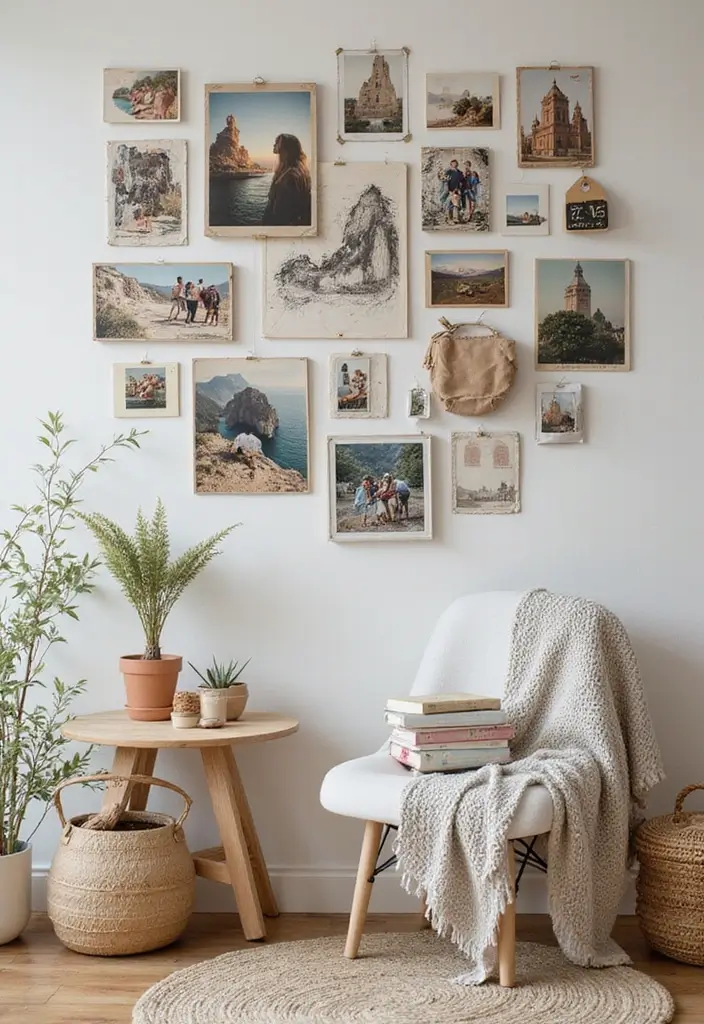 25+ Family Picture Wall Ideas That Tell Your Story - 2. Themed Family Wall Collage