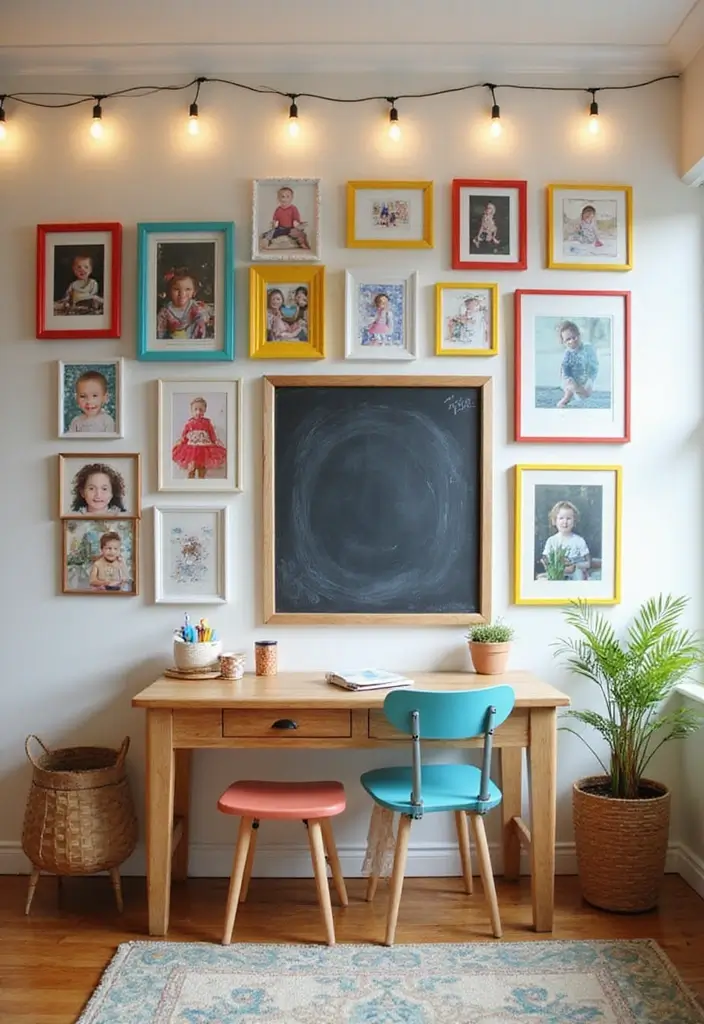 25+ Family Picture Wall Ideas That Tell Your Story - 4. Fun and Colorful Playroom Wall