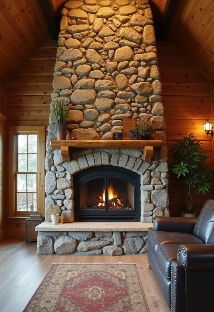 25+ Fireplace Wall Ideas to Create a Warm Focal Point - 2. Stone Surrounds