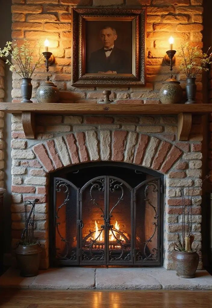 25+ Fireplace Wall Ideas to Create a Warm Focal Point - 7. Decorative Fireplace Screens