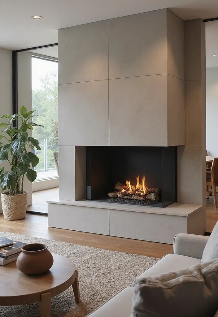 25+ Fireplace Wall Ideas with TV for a Cozy Modern Look - 17. Dual-Purpose Fireplace and Seating Area
