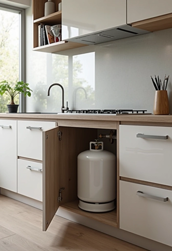 25+ Gas Cylinder Storage Ideas for a Safe and Neat Kitchen - 1. Under-Counter Cabinets