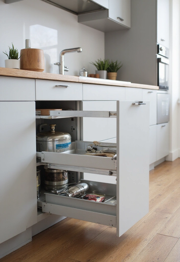 25+ Gas Cylinder Storage Ideas for a Safe and Neat Kitchen - 13. Integrated Drawer Systems