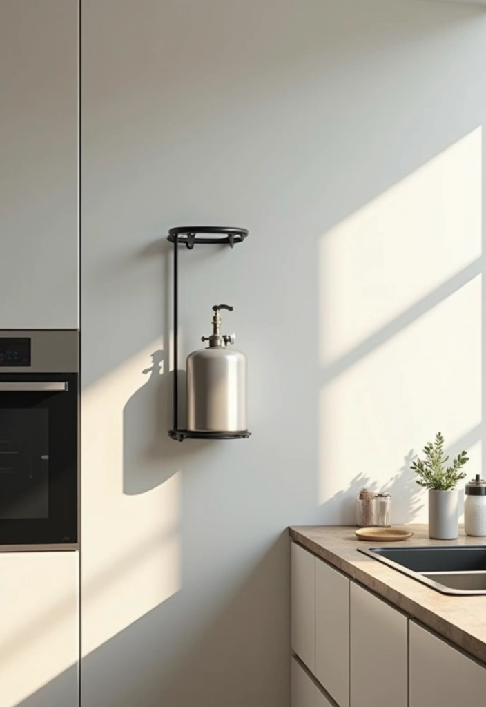 25+ Gas Cylinder Storage Ideas for a Safe and Neat Kitchen - 2. Wall-Mounted Racks