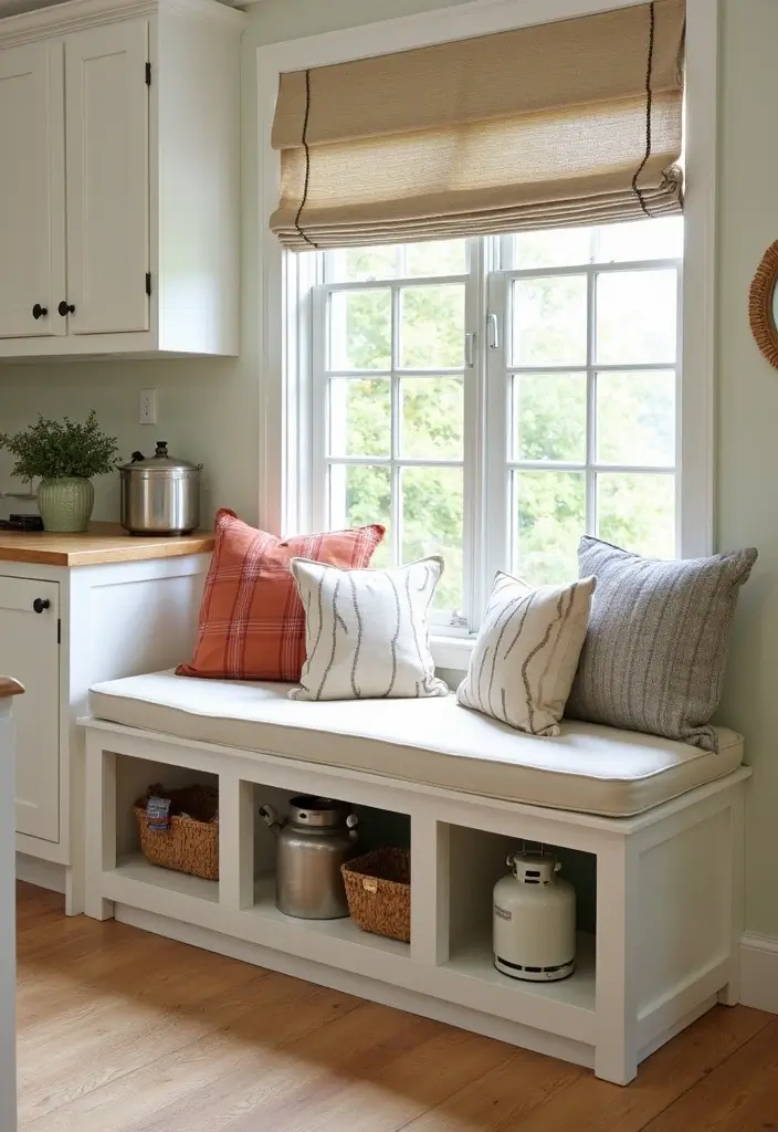 25+ Gas Cylinder Storage Ideas for a Safe and Neat Kitchen - 5. Decorative Storage Benches