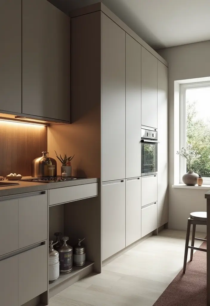 25+ Gas Cylinder Storage Ideas for a Safe and Neat Kitchen - 8. Built-In Cabinetry