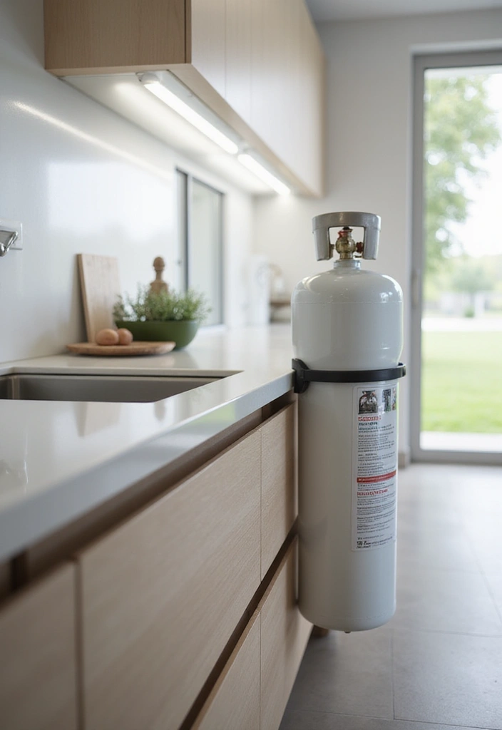 25+ Gas Cylinder Storage Ideas for a Safe and Neat Kitchen - 9. Magnetic Cylinder Holder