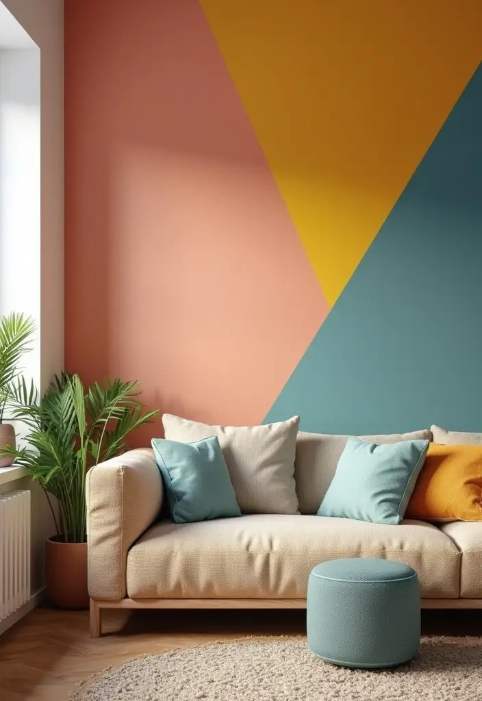 25+ Half Wall Ideas That Define Spaces Beautifully - 10. Color-blocked Half Walls