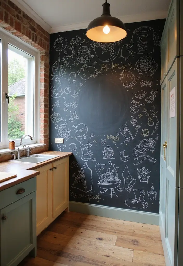 25+ Half Wall Ideas That Define Spaces Beautifully - 12. Half Walls with Chalkboard Paint
