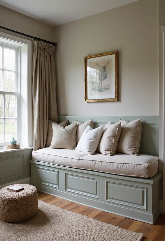 25+ Half Wall Ideas That Define Spaces Beautifully - 14. Half Walls with Built-in Seating