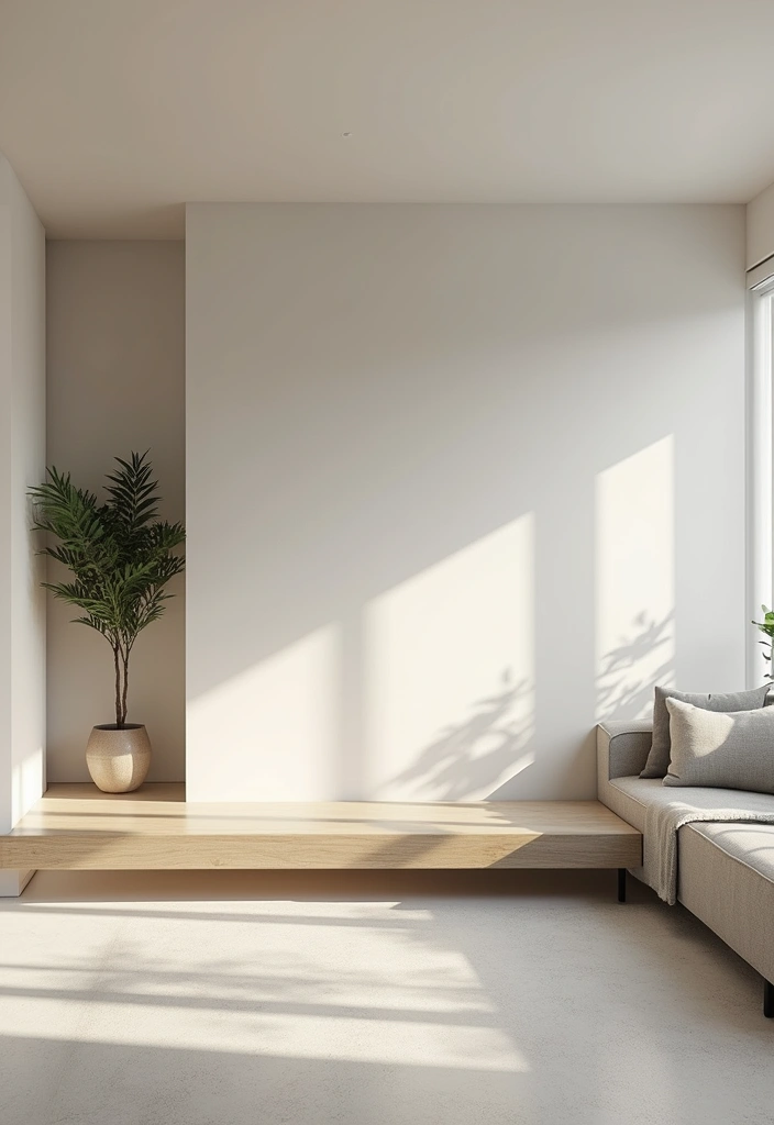 25+ Half Wall Ideas That Define Spaces Beautifully - 2. Modern Minimalist Half Walls