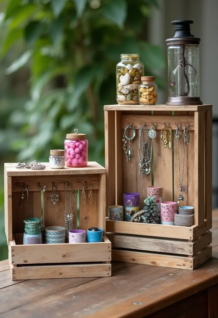 25 Jewelry Storage Ideas That Are Pretty and Practical 1. Upcycled Wooden Crates