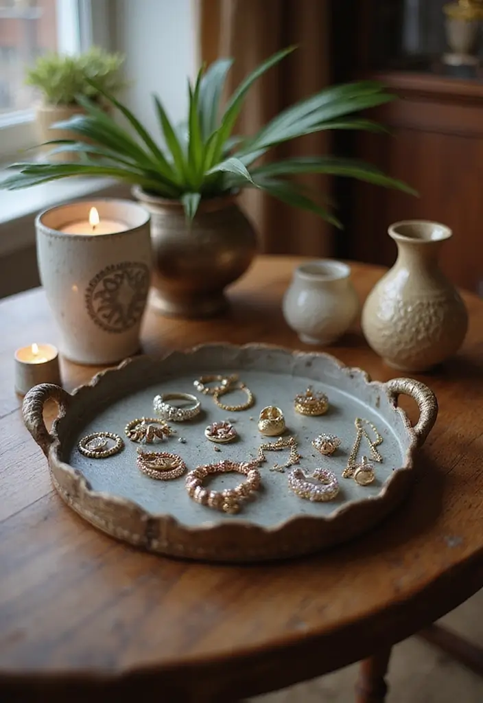 25 Jewelry Storage Ideas That Are Pretty and Practical 15. Decorative Trays