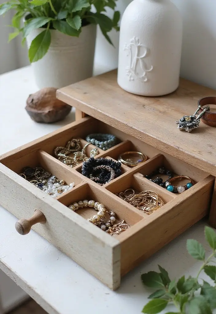 25 Jewelry Storage Ideas That Are Pretty and Practical 19. Repurposed Drawer Organizers