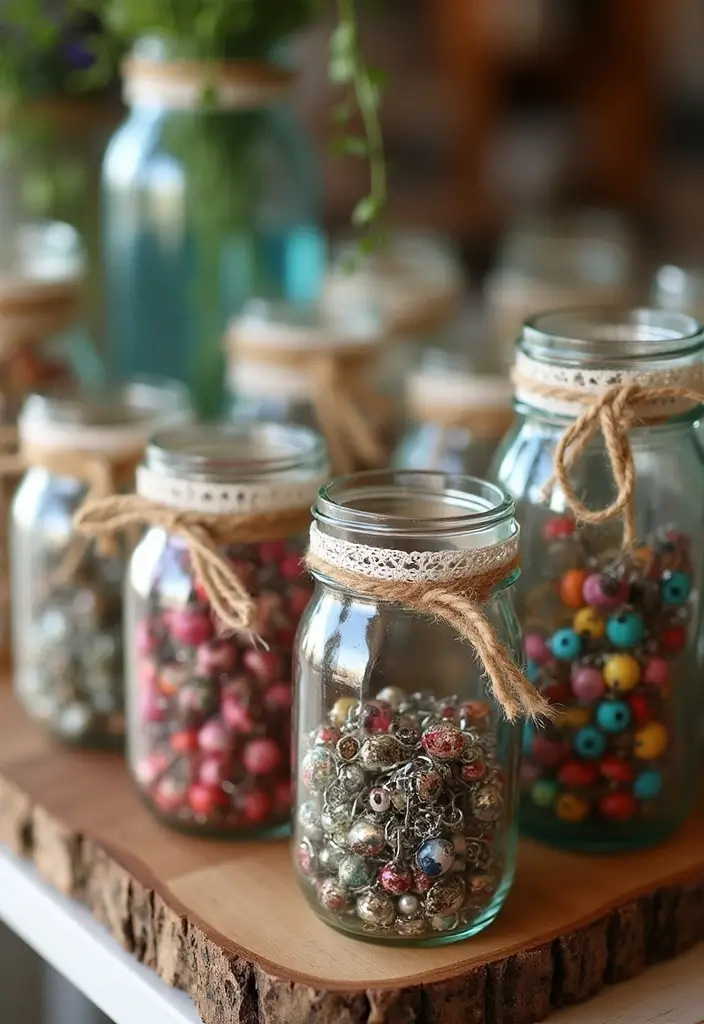 25 Jewelry Storage Ideas That Are Pretty and Practical 2. Mason Jar Displays