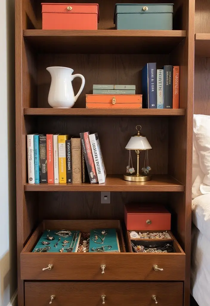 25 Jewelry Storage Ideas That Are Pretty and Practical 22. Creative Use of Bookshelves
