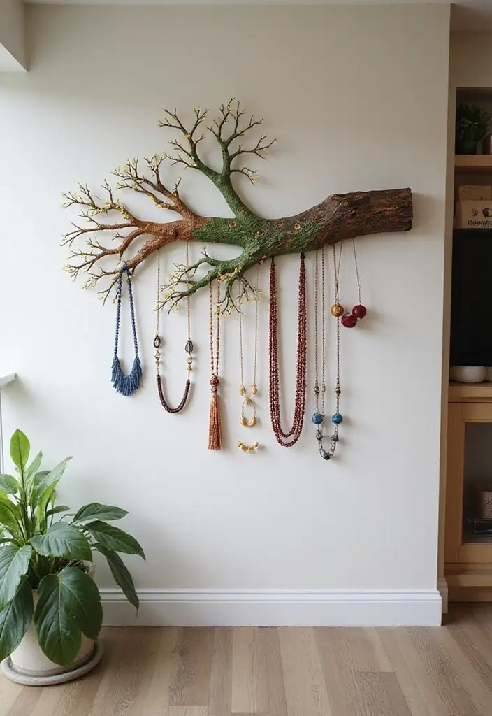 25 Jewelry Storage Ideas That Are Pretty and Practical 23. DIY Bead and String Necklaces Holder
