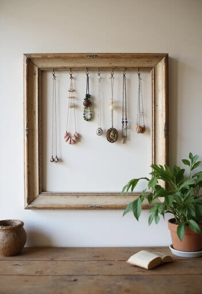 25 Jewelry Storage Ideas That Are Pretty and Practical 4. Repurposed Picture Frames
