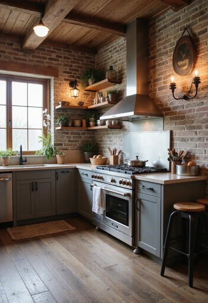 25+ Kitchen Accent Wall Ideas That Add Instant Charm 63 25+ Kitchen Accent Wall Ideas That Add Instant Charm - 11. Rustic Metal Accents