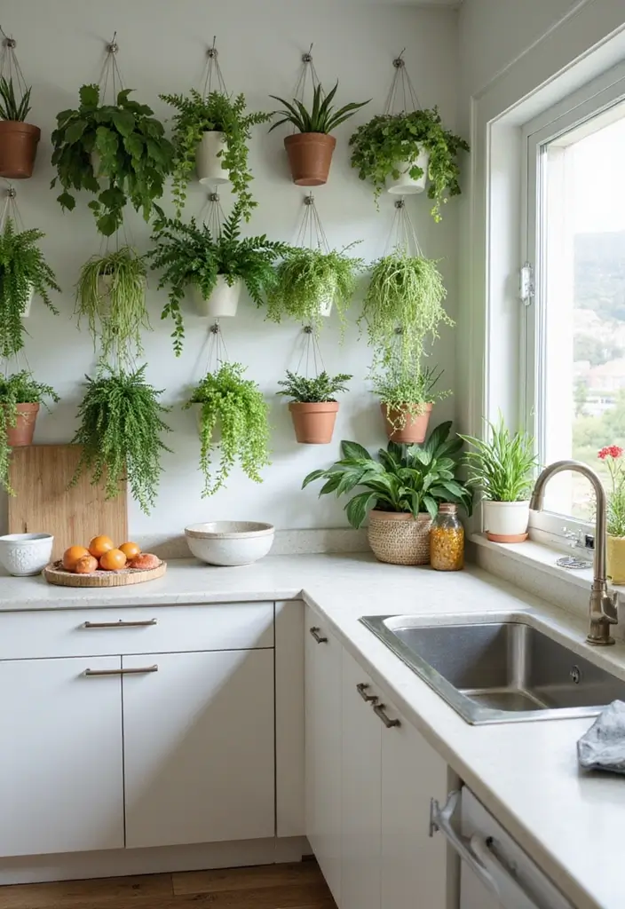 25+ Kitchen Accent Wall Ideas That Add Instant Charm 68 25+ Kitchen Accent Wall Ideas That Add Instant Charm - 12. Greenery Gallery Wall