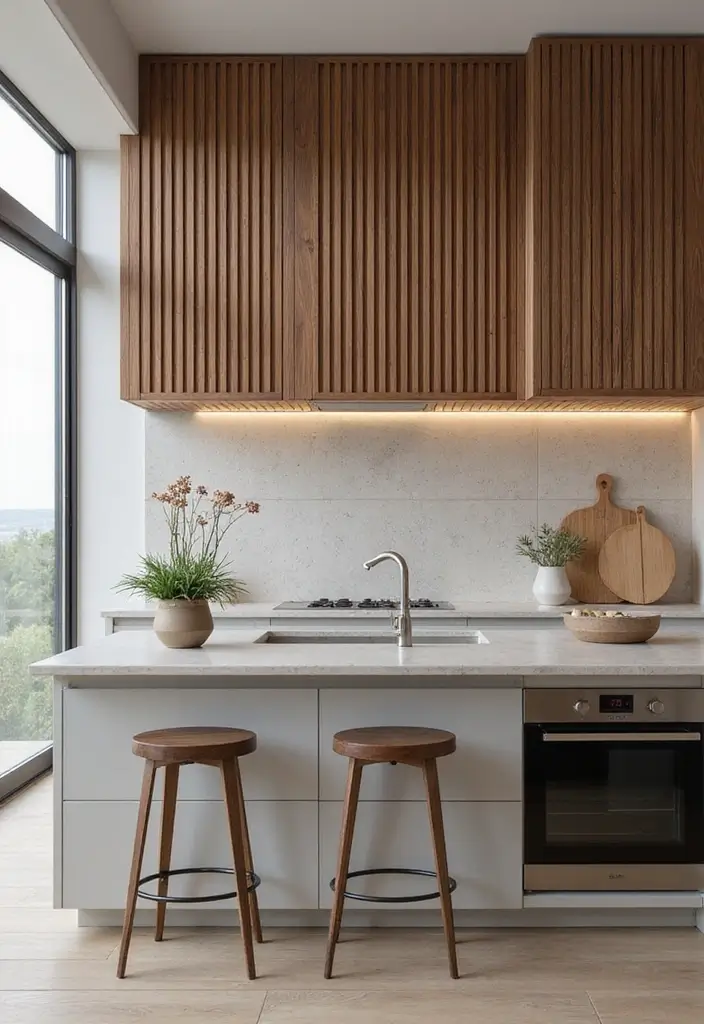 25+ Kitchen Accent Wall Ideas That Add Instant Charm 90 25+ Kitchen Accent Wall Ideas That Add Instant Charm - 16. Minimalistic Wood Slats