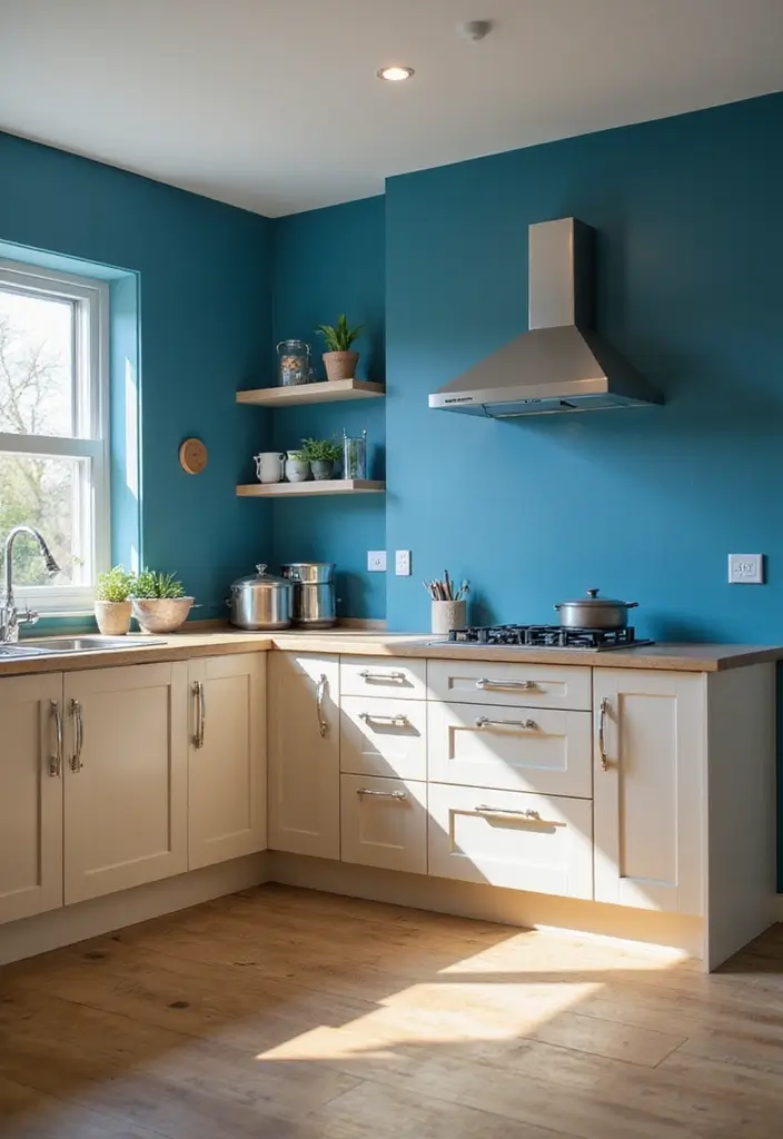 25+ Kitchen Accent Wall Ideas That Add Instant Charm 8 25+ Kitchen Accent Wall Ideas That Add Instant Charm - 2. Bold Color Statements