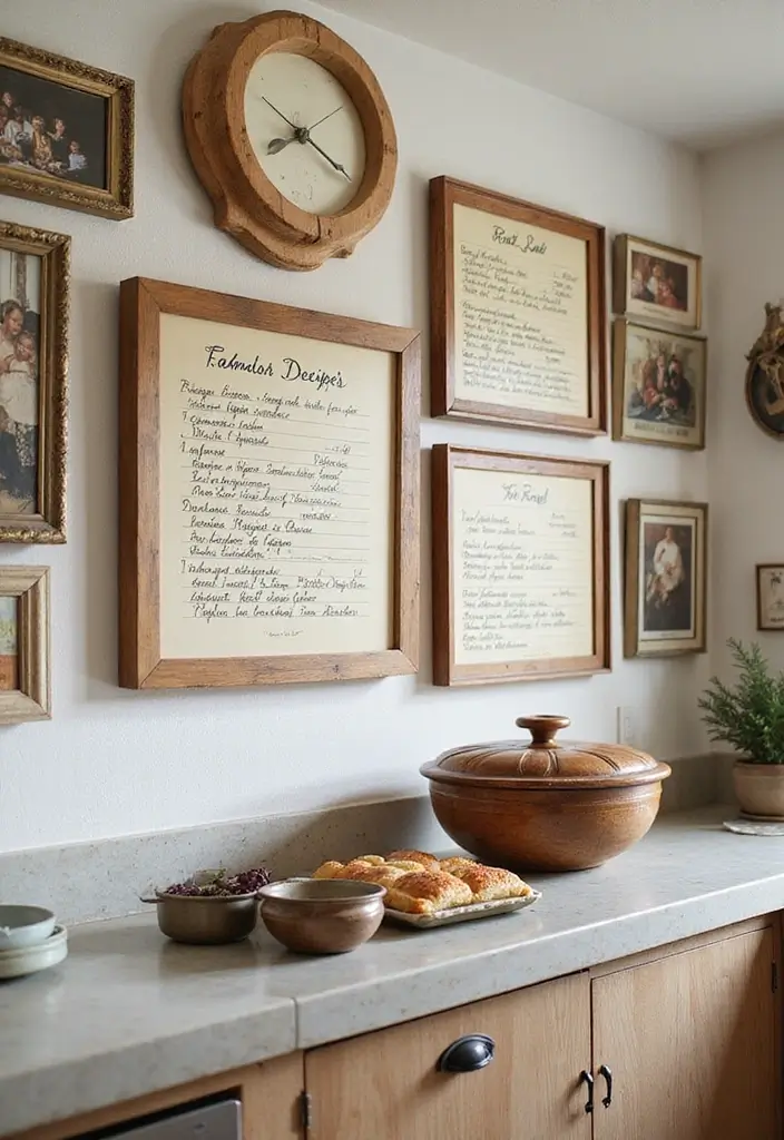 25+ Kitchen Accent Wall Ideas That Add Instant Charm 124 25+ Kitchen Accent Wall Ideas That Add Instant Charm - 22. Family Recipe Wall