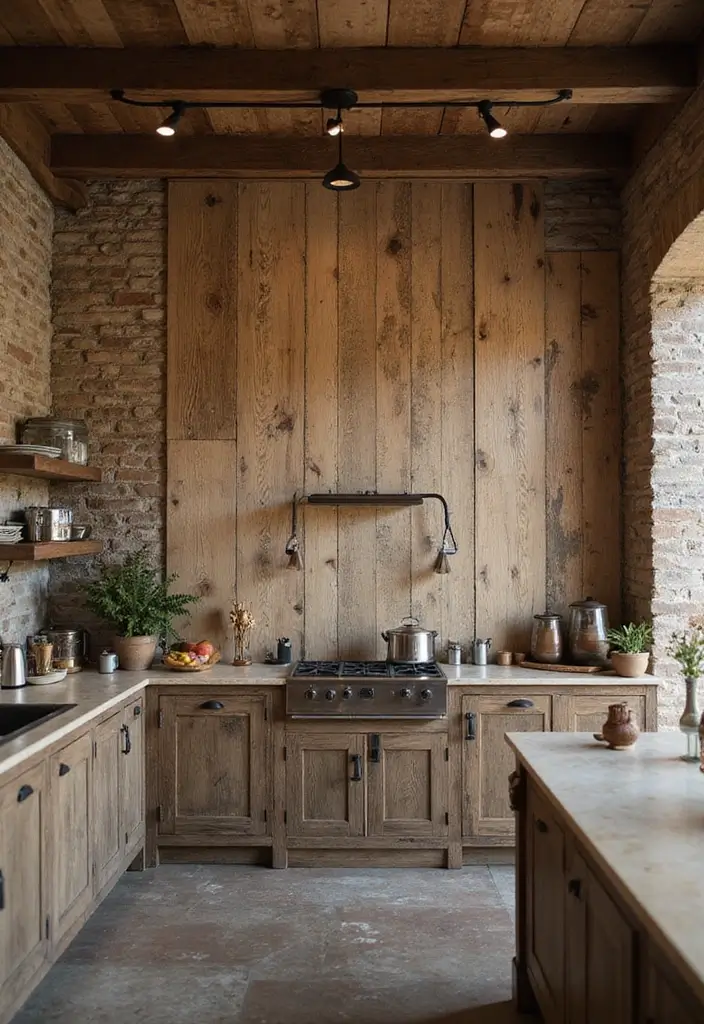 25+ Kitchen Accent Wall Ideas That Add Instant Charm 25 25+ Kitchen Accent Wall Ideas That Add Instant Charm - 5. Distressed Wood Panels