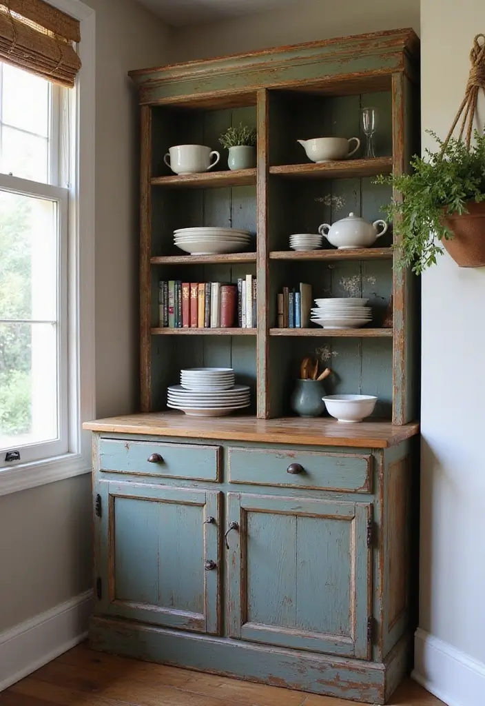 25+ Kitchen Cabinet Storage Ideas for a Functional Makeover - 16. Repurpose Old Furniture