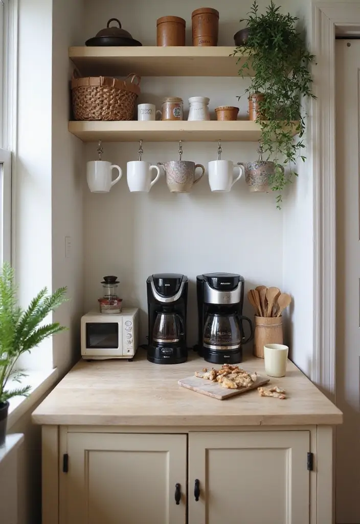 25+ Kitchen Cabinet Storage Ideas for a Functional Makeover - 18. Create a Coffee Station