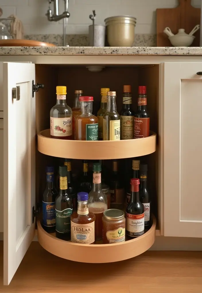 25+ Kitchen Cabinet Storage Ideas for a Functional Makeover - 4. Lazy Susans