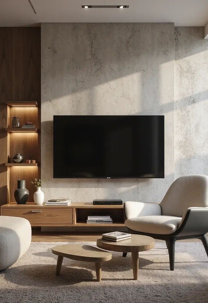 25+ Living Room TV Wall Ideas for a Stylish Setup - 4. Textured Wall Treatments