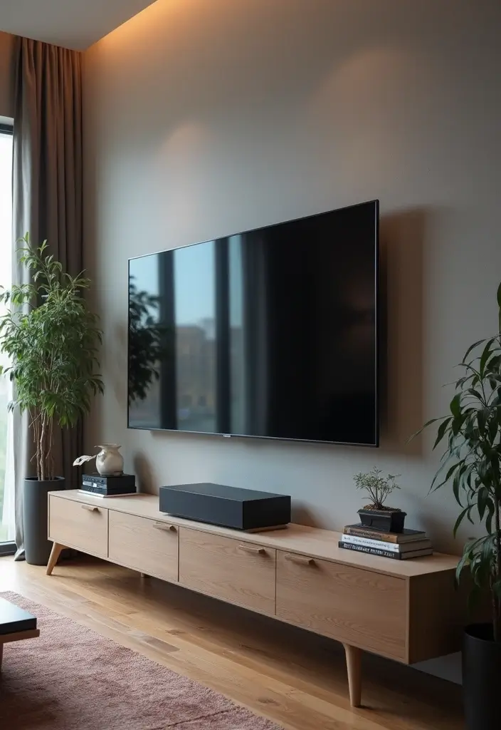 25+ Media Wall Ideas for a Sleek and Functional Living Room - 13. Smart Home Integration