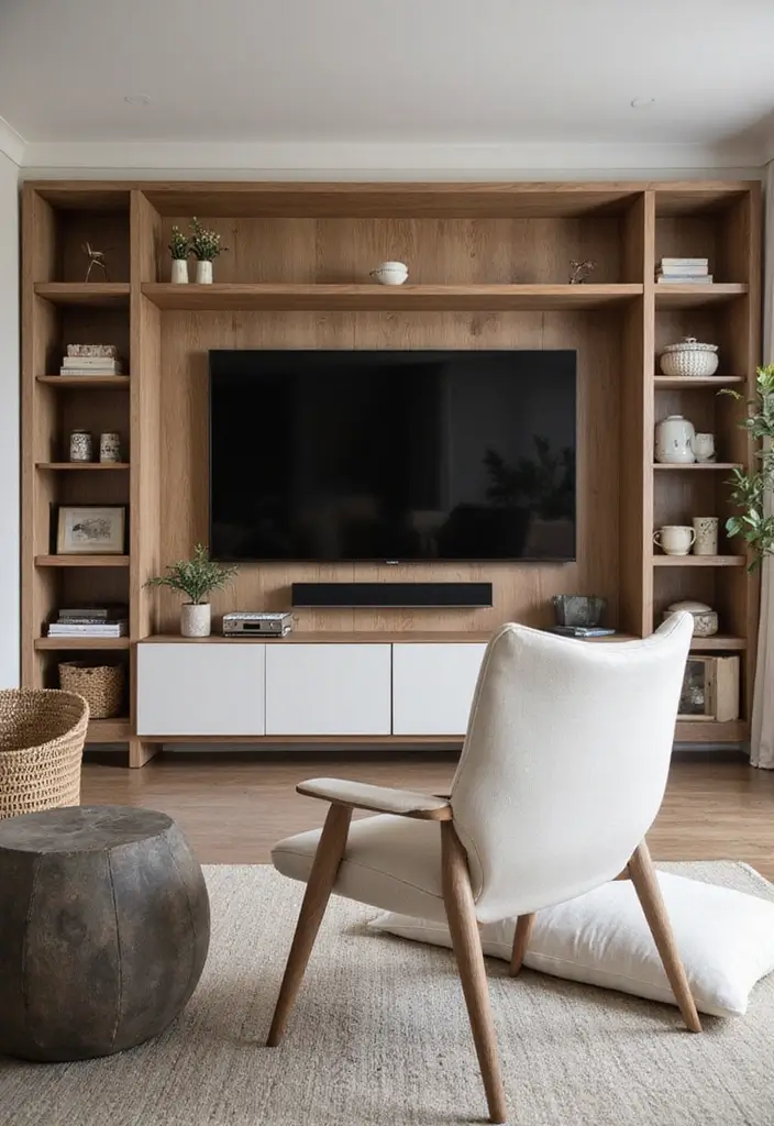 25+ Media Wall Ideas for a Sleek and Functional Living Room - 4. Hidden Media Storage
