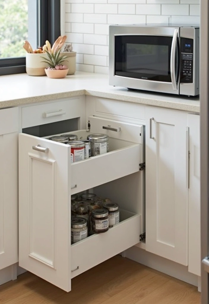 25+ Microwave Storage Ideas for Small Kitchens - 25. Vertical Drawer Organizer