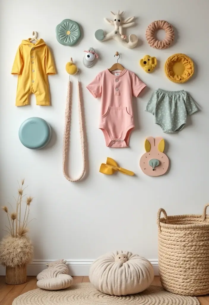 25+ Nursery Storage Ideas to Keep Baby Essentials Handy - 21. DIY Baby Gear Wall Display