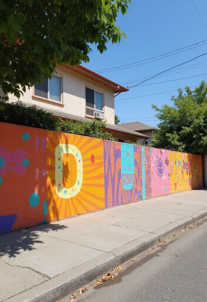 25+ Outside Wall Ideas to Boost Curb Appeal Instantly - 16. Painted Patterns