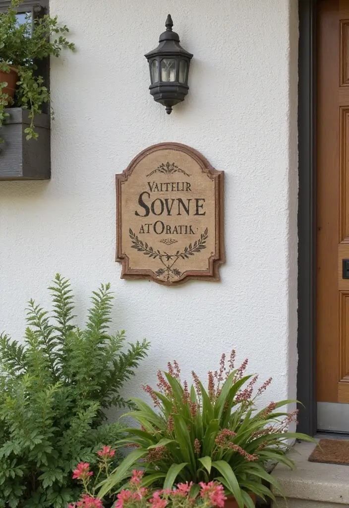 25+ Outside Wall Ideas to Boost Curb Appeal Instantly - 20. Exterior Wall Signs