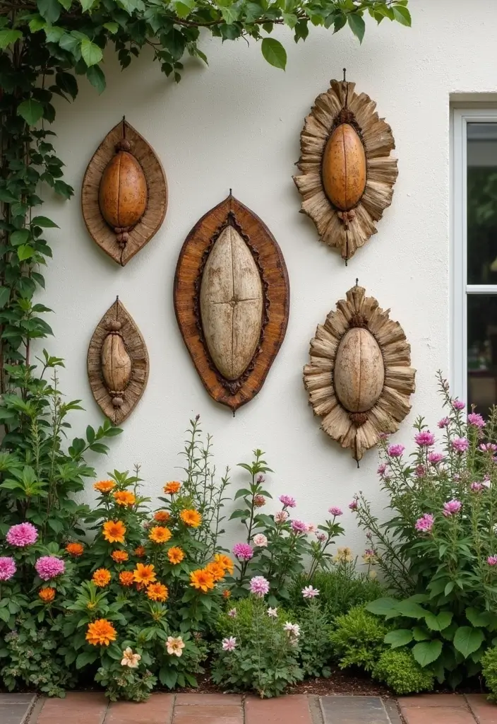 25+ Outside Wall Ideas to Boost Curb Appeal Instantly - 22. Weather-Resistant Wall Hangings