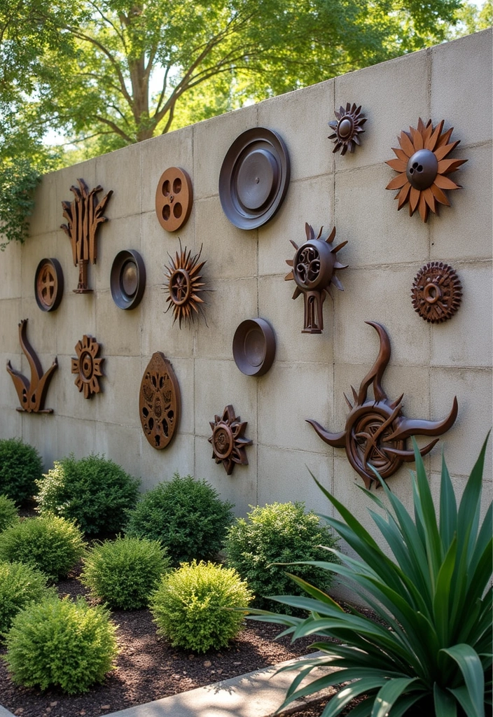 25+ Outside Wall Ideas to Boost Curb Appeal Instantly - 3. Outdoor Wall Art Installations