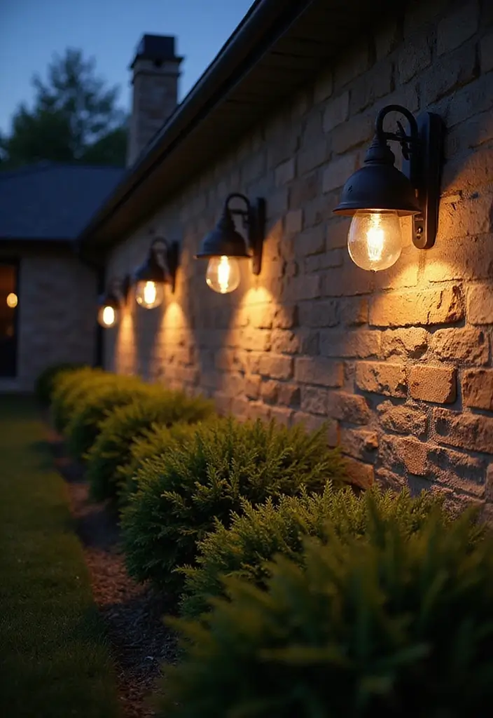 25+ Outside Wall Ideas to Boost Curb Appeal Instantly - 6. Stylish Outdoor Lighting