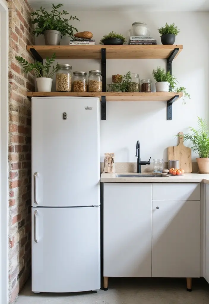 25+ Over-the-Fridge Storage Ideas You’ll Wish You Tried Sooner - 14. Ladder Shelf